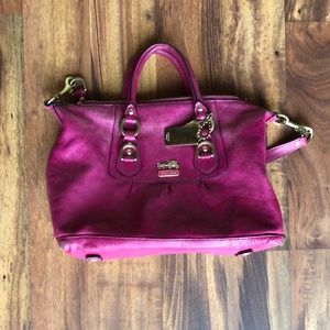 Pink leather coach purse
